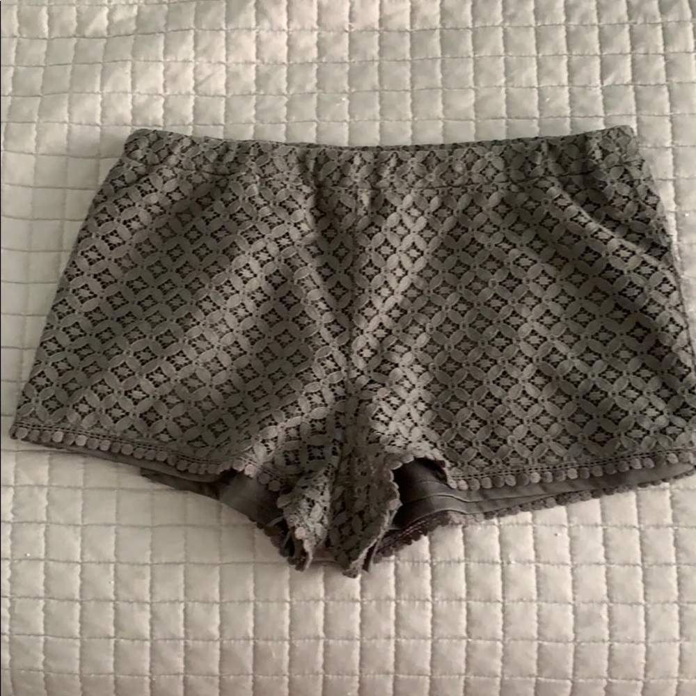 Gray Lace Shorts